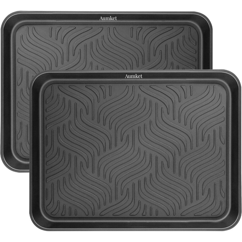 Boot Tray for Entryway Indoor, Heavy Duty Shoe Mat 2 Packs, 16.8"x12.8" Waterpro
